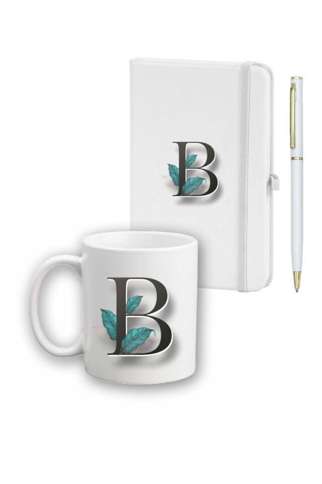 Yaprak Desen Ajanda, Kupa Ve Kalem Seti