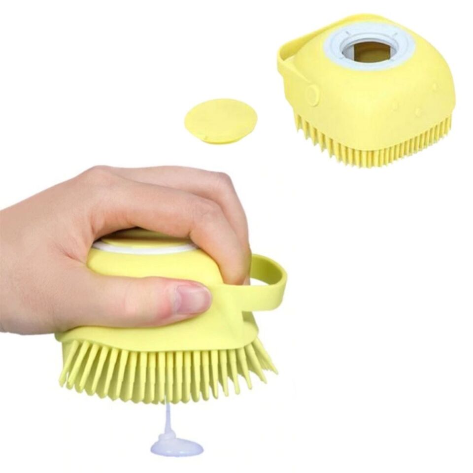 AD Yumuşak Silikon Malzemeli Esnek Jel Hazneli Masaj Fonksiyonlu Etkili Banyo Duş Kese Lifi