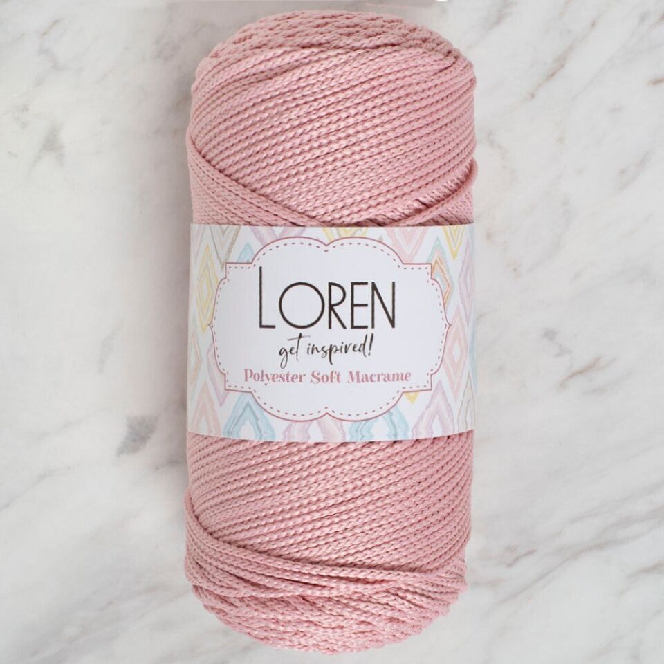 Loren Polyester Soft Macrame Pembe El Örgü İpi - LM042 - 34446