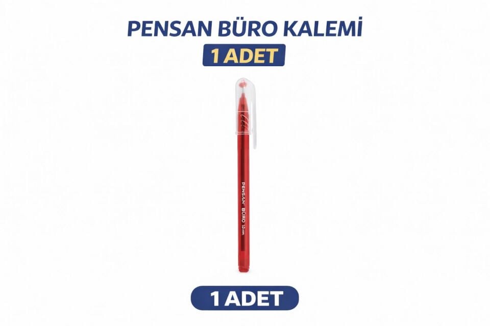 Pensan Büro 2270 Kırmızı Tükenmez Kalem 1.0 mm Medium Yerli Üretim 1 Adet