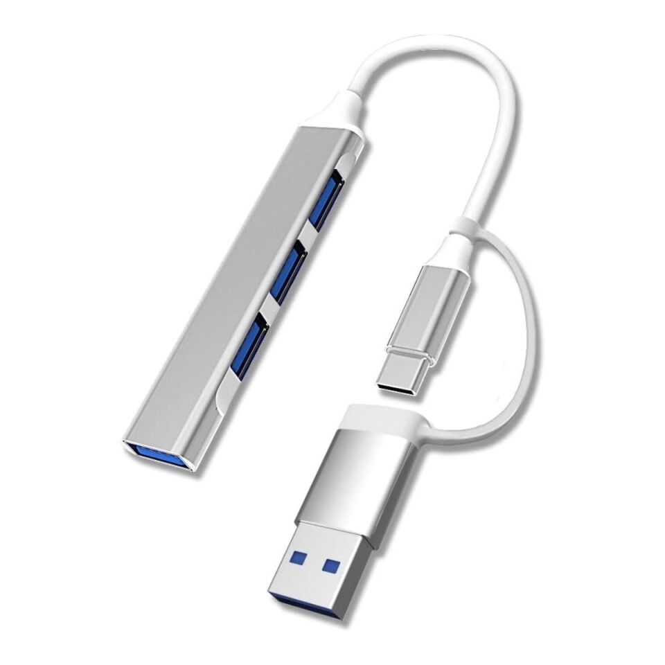 AD 4 Port'lu Bağlantı İstasyonu Ultra İnce USB Bölücü TYPE-C tipi Çoklu Arayüz Adaptörü Multi Usb Çoklayıcı