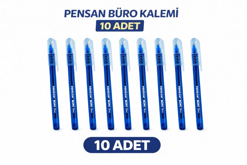 Pensan Büro Tükenmez Kalem 1.0 mm Mavi 10 Adet