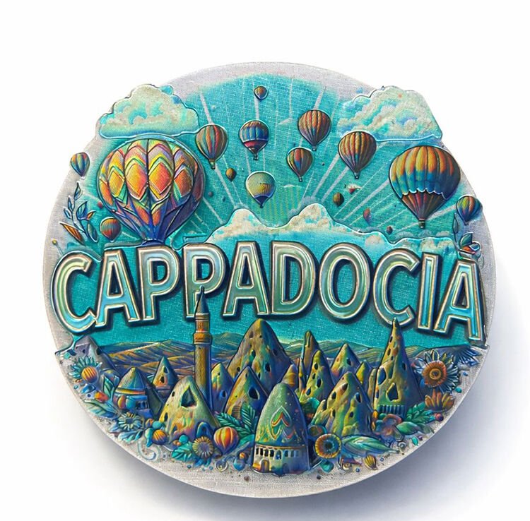 Kapadokya Temalı Silikon Buzdolabı Magneti Model 6