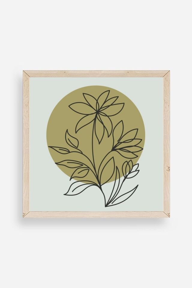 Çiçek Ahşap Çerçeveli Tablo 50 x 50