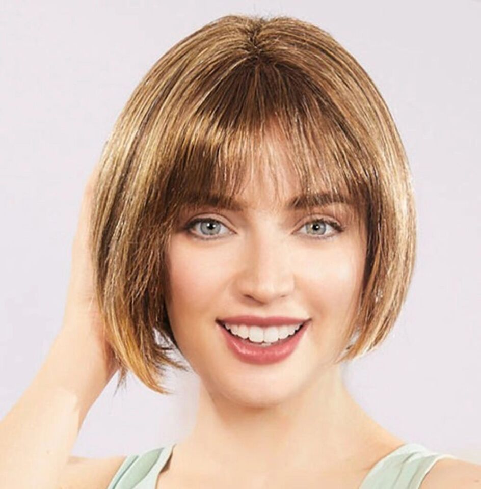 Mey İthalat® Açık Kahverengi Küt Parti Peruk Küt Saç