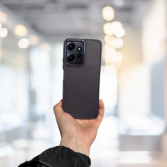 Xi̇aomi̇ Redmi̇ Note 12 4G  Arkasi Buzlu Şeffaf Hassas Düğme Kamera Çikintili Sert Mat Perfect Mor (491491)