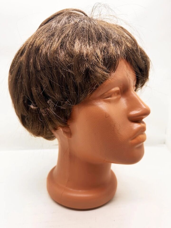 Mey İthalat® Kahve Renk Kısa Kesim İçi Astarlı Erkek Peruğu