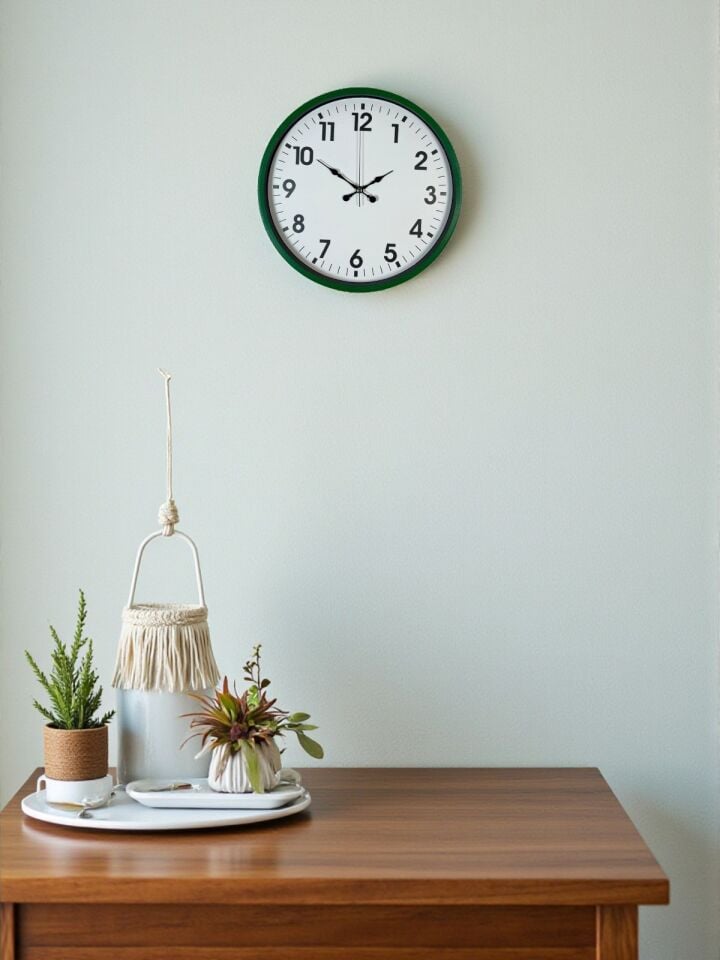 Zentime 36 Cm Yeşil Dekoratif Duvar Saati