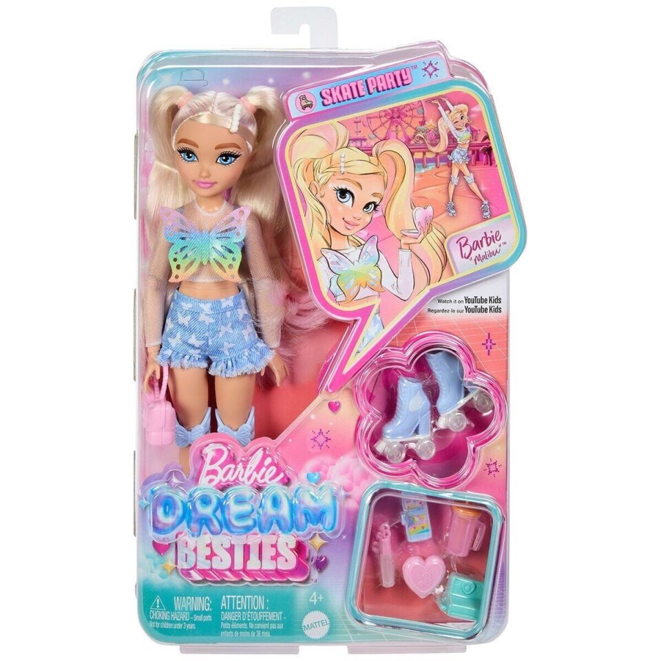 JFX96 Malibu - Barbie Dream Besties Paten Partisi Malibu Bebek ve Aksesuarları