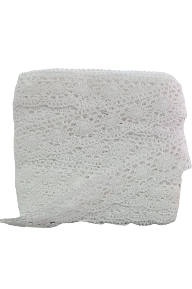 Kopanaki Dantel en 5 cm Badem Model Beyaz 5 Metre
