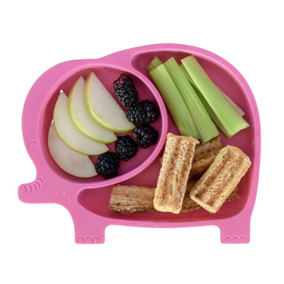 AD Bebek ve Çocuk için Sevimli Fil Model Desenli Yemek Bebek Mama Kabı Bölmeli Tabak