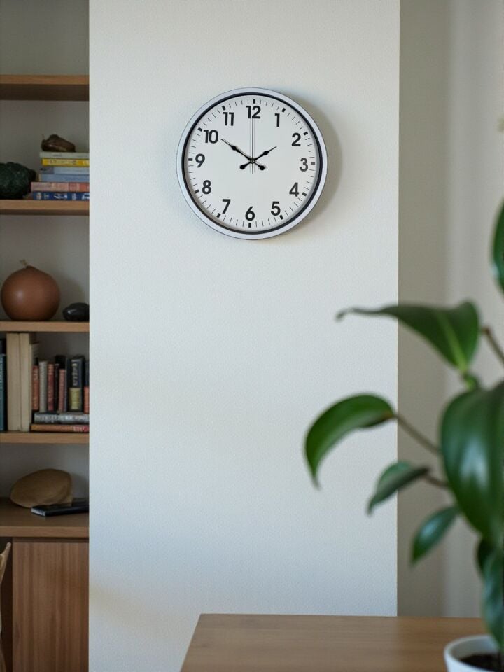 Zentime 36 Cm Beyaz Dekoratif Duvar Saati