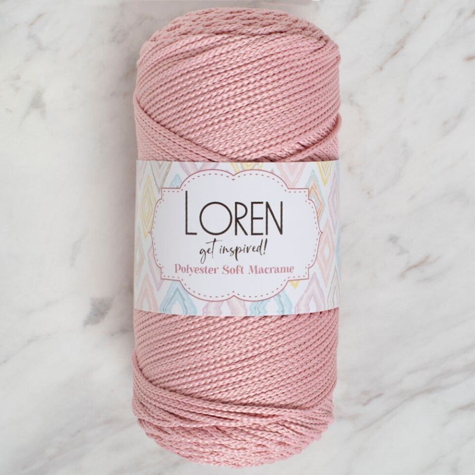Loren Polyester Soft Macrame Pembe El Örgü İpi - LM042 - 34446
