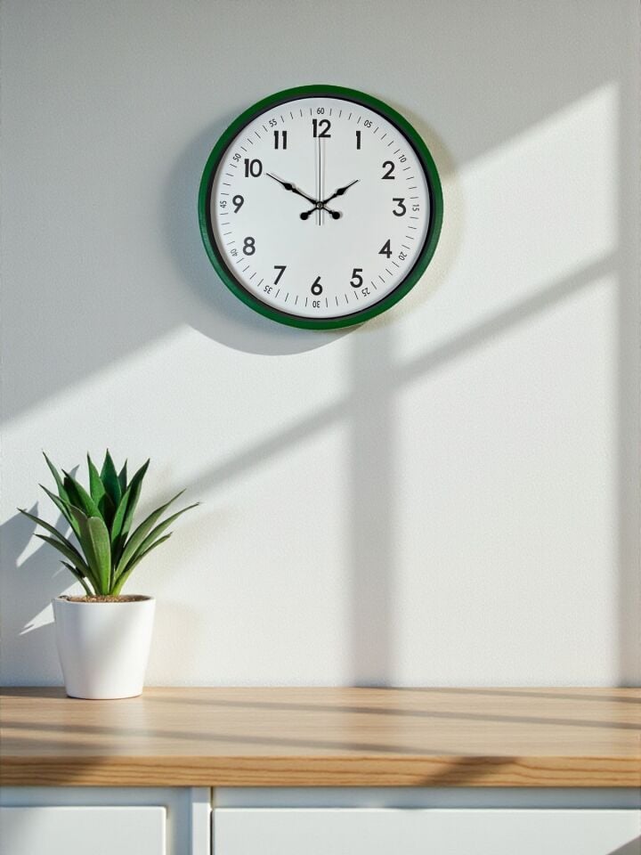 Zentime 36 Cm Yeşil Dekoratif Duvar Saati