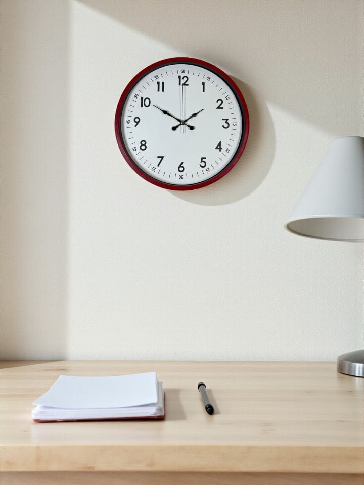 Zentime 36 Cm Kırmızı Dekoratif Duvar Saati