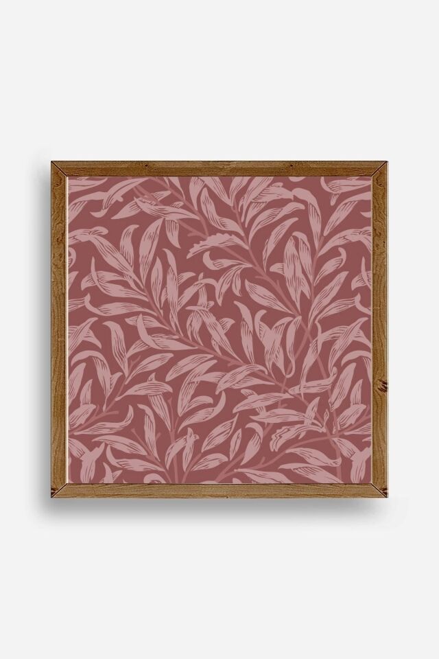 Yaprak Ahşap Çerçeveli Tablo 50 x 50