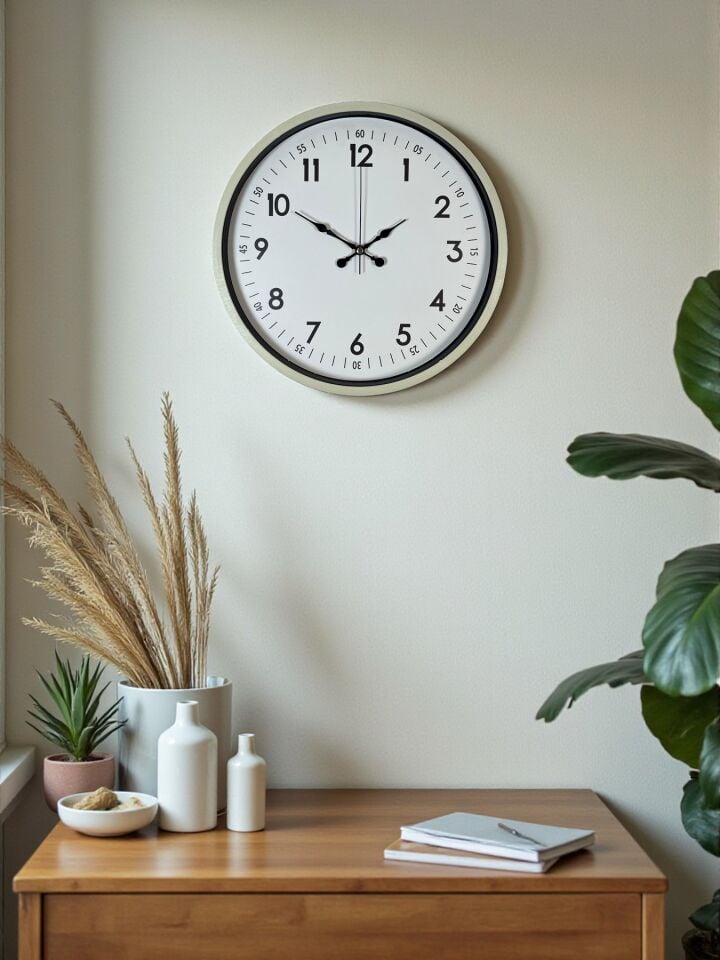 Zentime 36 Cm Krem Dekoratif Duvar Saati