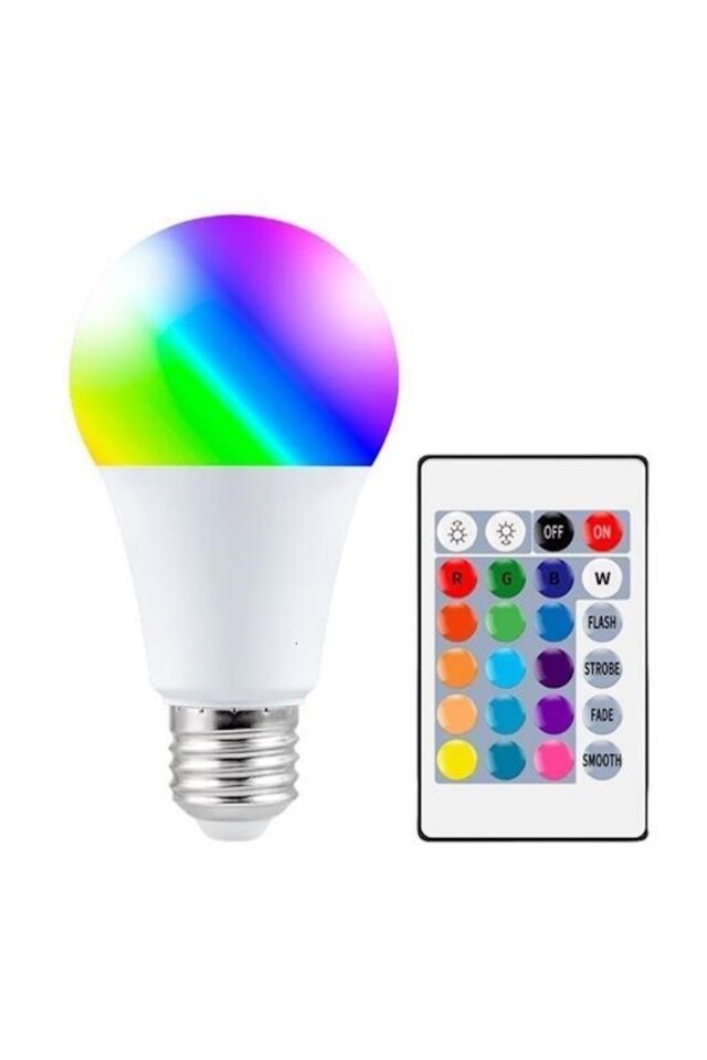 9w Uzaktan Kumandalı 15 Farklı Renk Seçenekli Led Ampul