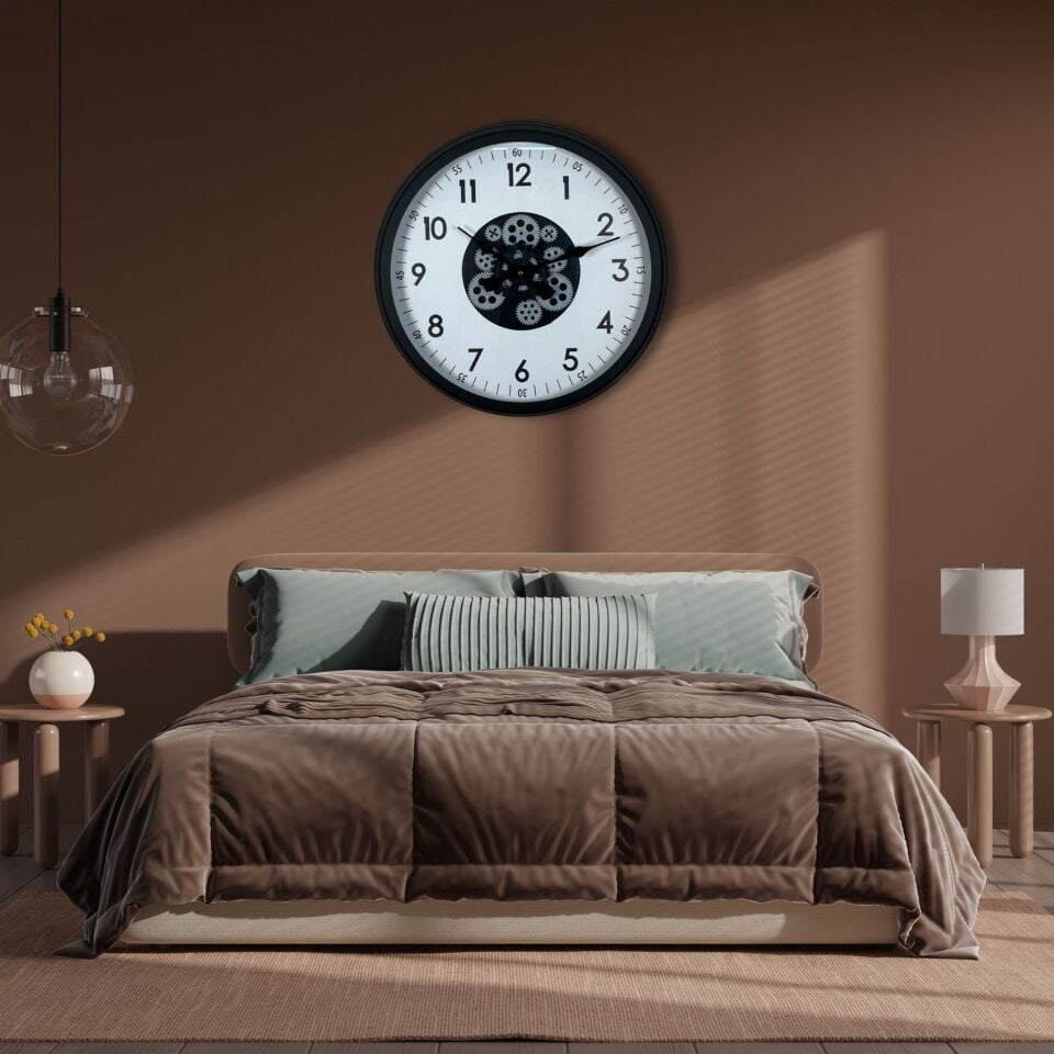 Black Motion 60 Cm Çarklı Duvar Saati