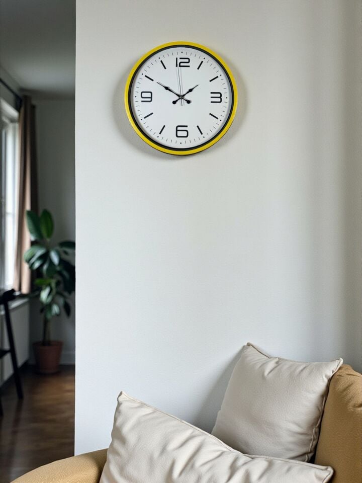 Zentime 36 Cm Sarı Dekoratif Duvar Saati