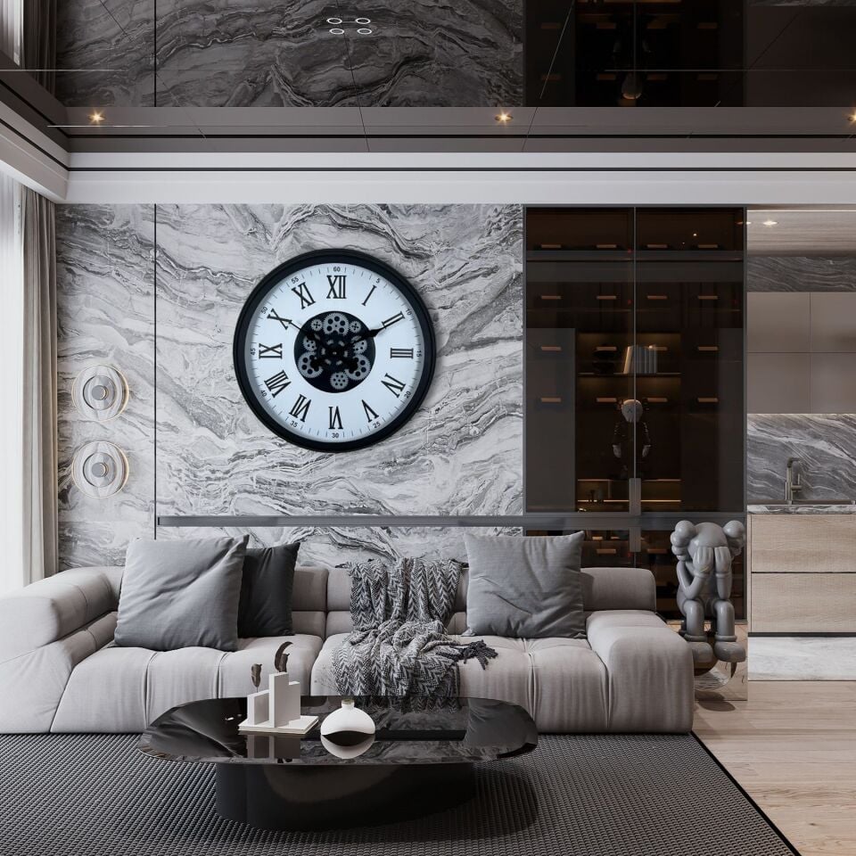 Black Majesty 60 Cm Çarklı Duvar Saati