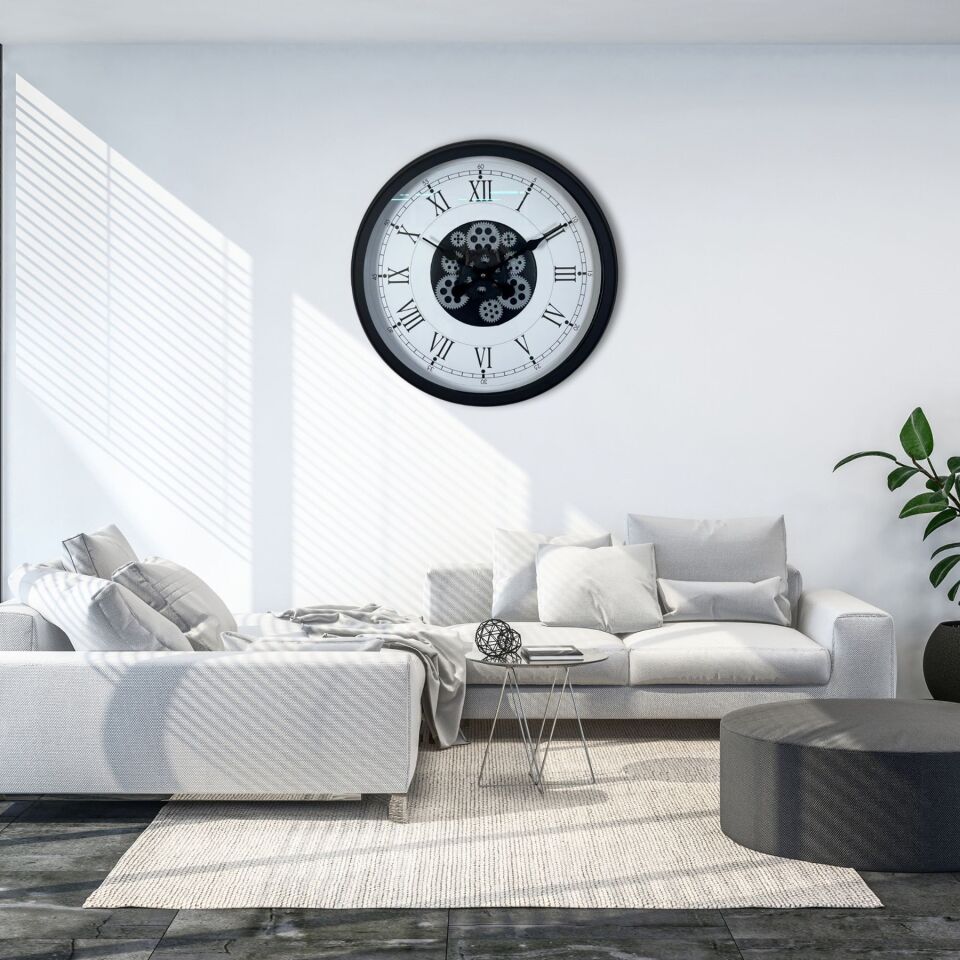 Roma Signature 60 Cm Çarklı Siyah Duvar Saati