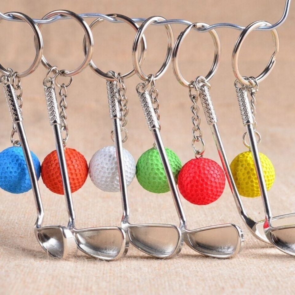 AD Gerçekçi Golf Tasarımlı Şık Anahtarlık Kolye Çanta Süsü Golf Keychain