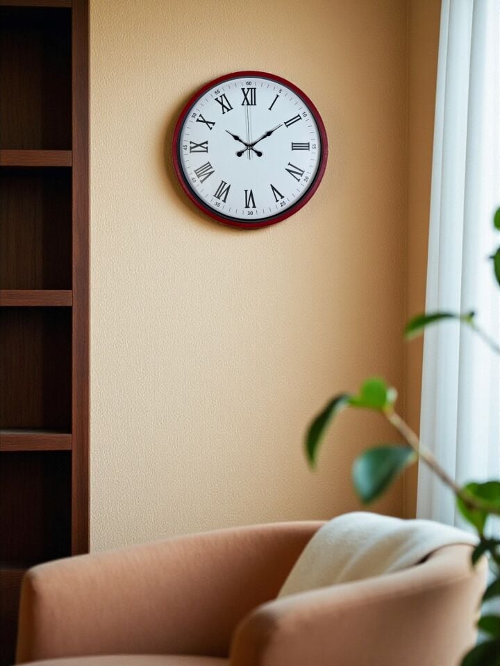 Zentime 36 Cm Kırmızı Dekoratif Duvar Saati