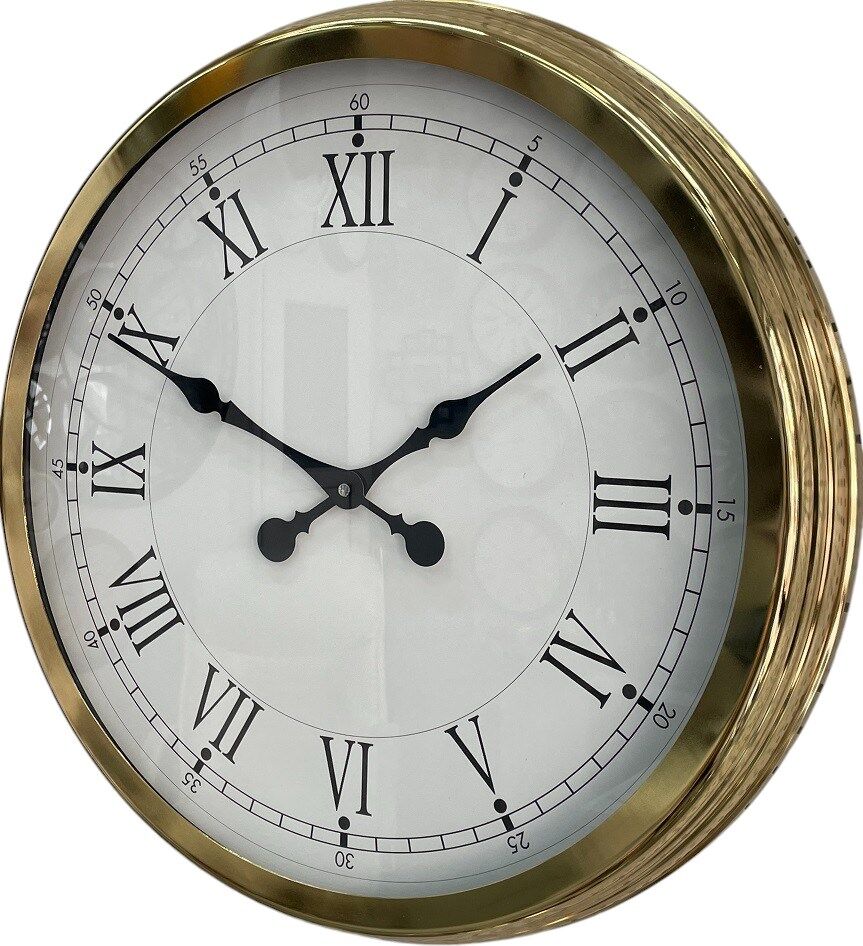 60 cm Gold Metal Dekoratif Roma Rakamlı Duvar Saati