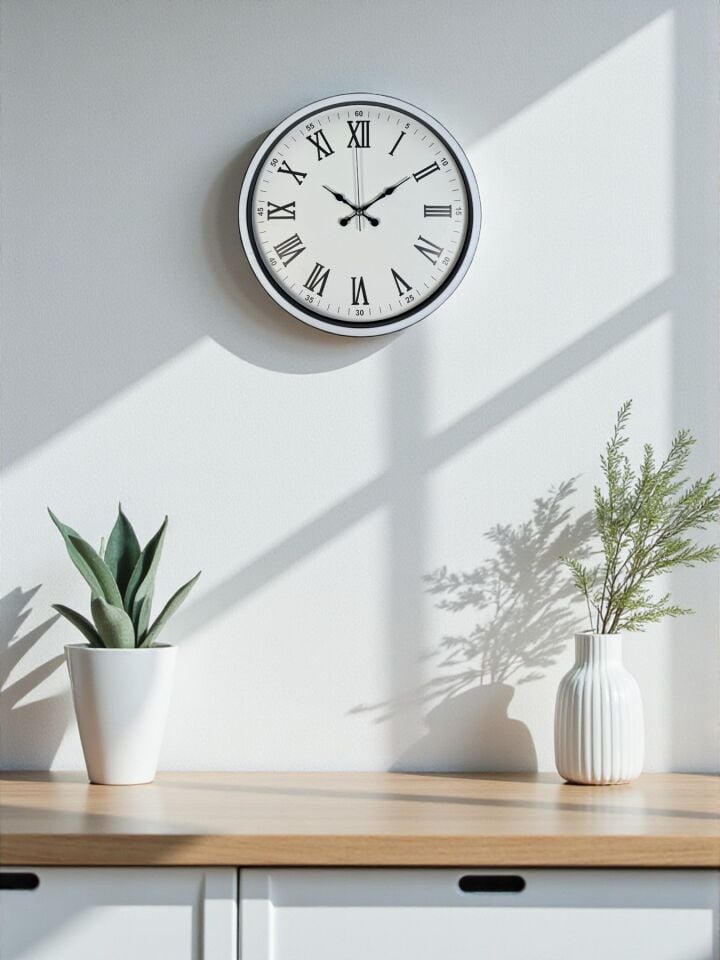 Zentime 36 Cm Beyaz Dekoratif Duvar Saati