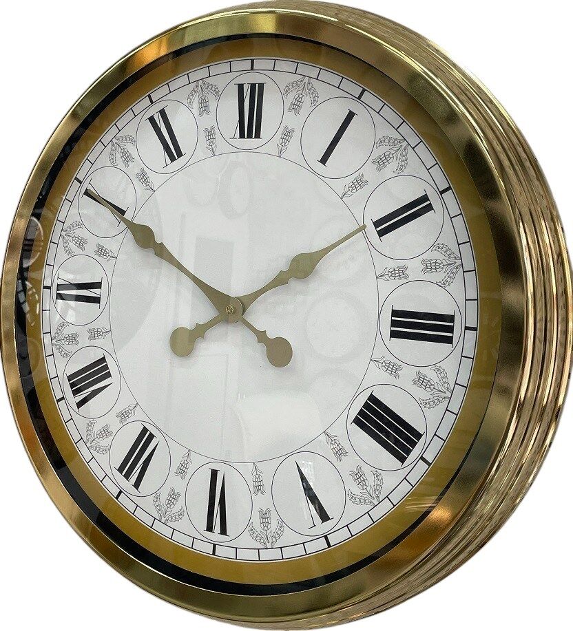 60 cm Gold Metal Roma Rakamlı Duvar Saati