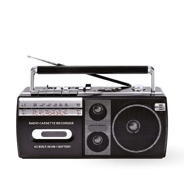 Siyah Kaset Çalar - Bluetooth USB TF AUX FM Özellikli