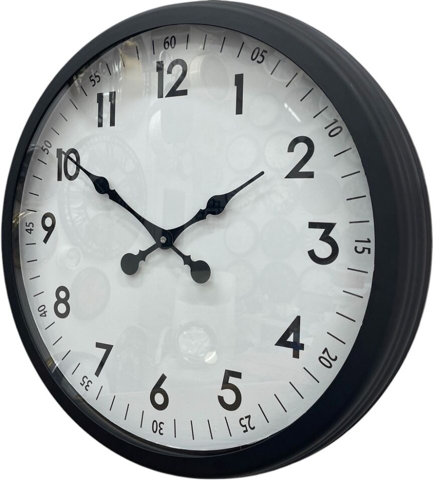 60 cm Siyah Dekoratif Metal Duvar Saati