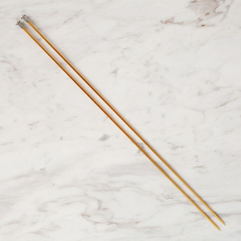 Loren Crafts 2,5 mm 35 cm Sarı Metal Örgü Şişi - L