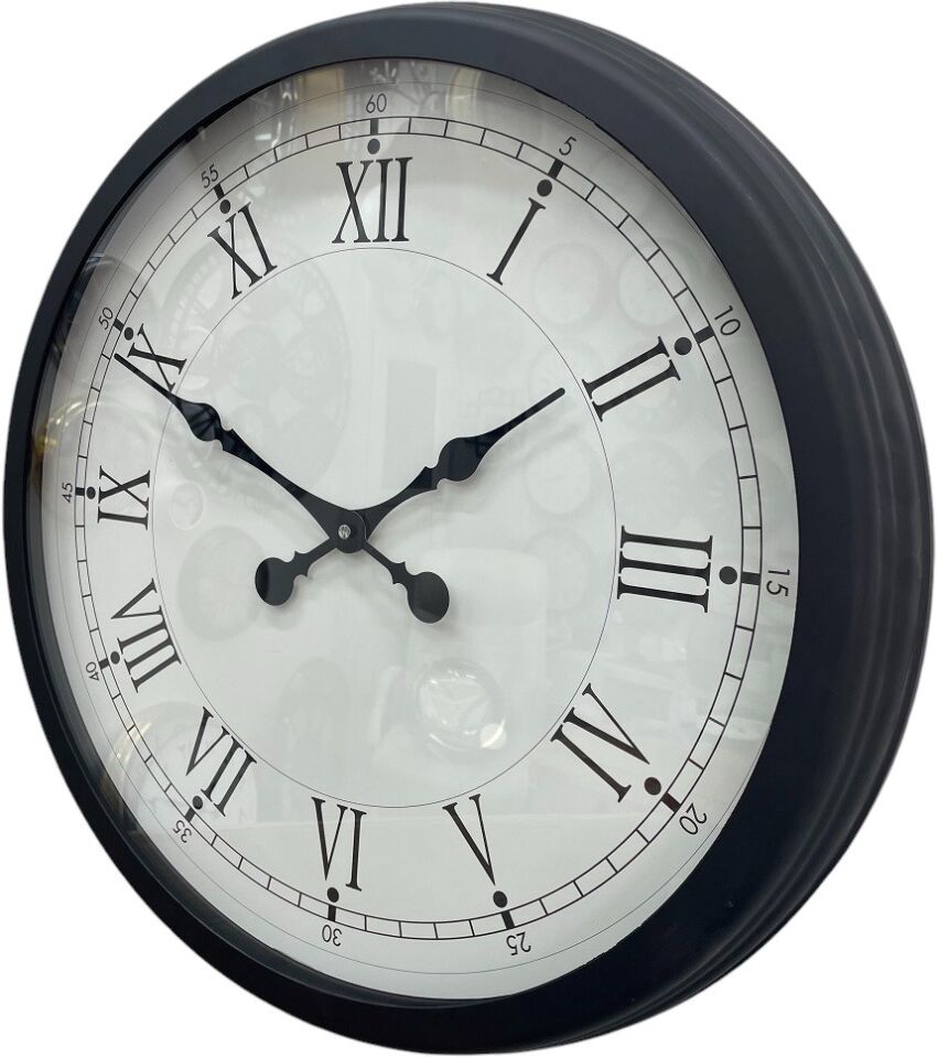 60 cm Siyah Metal Roma Rakamlı Duvar Saati