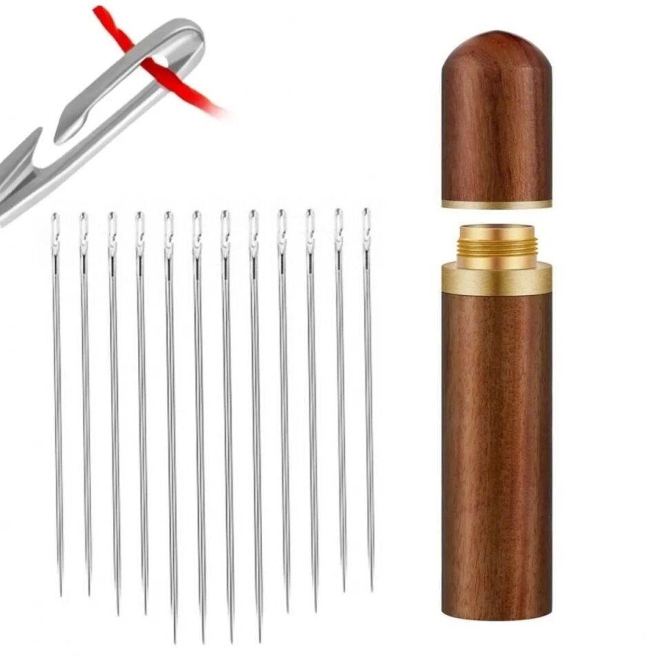 AD 30 Adet İğneli Ahşap Kutulu Dikiş İğne Seti