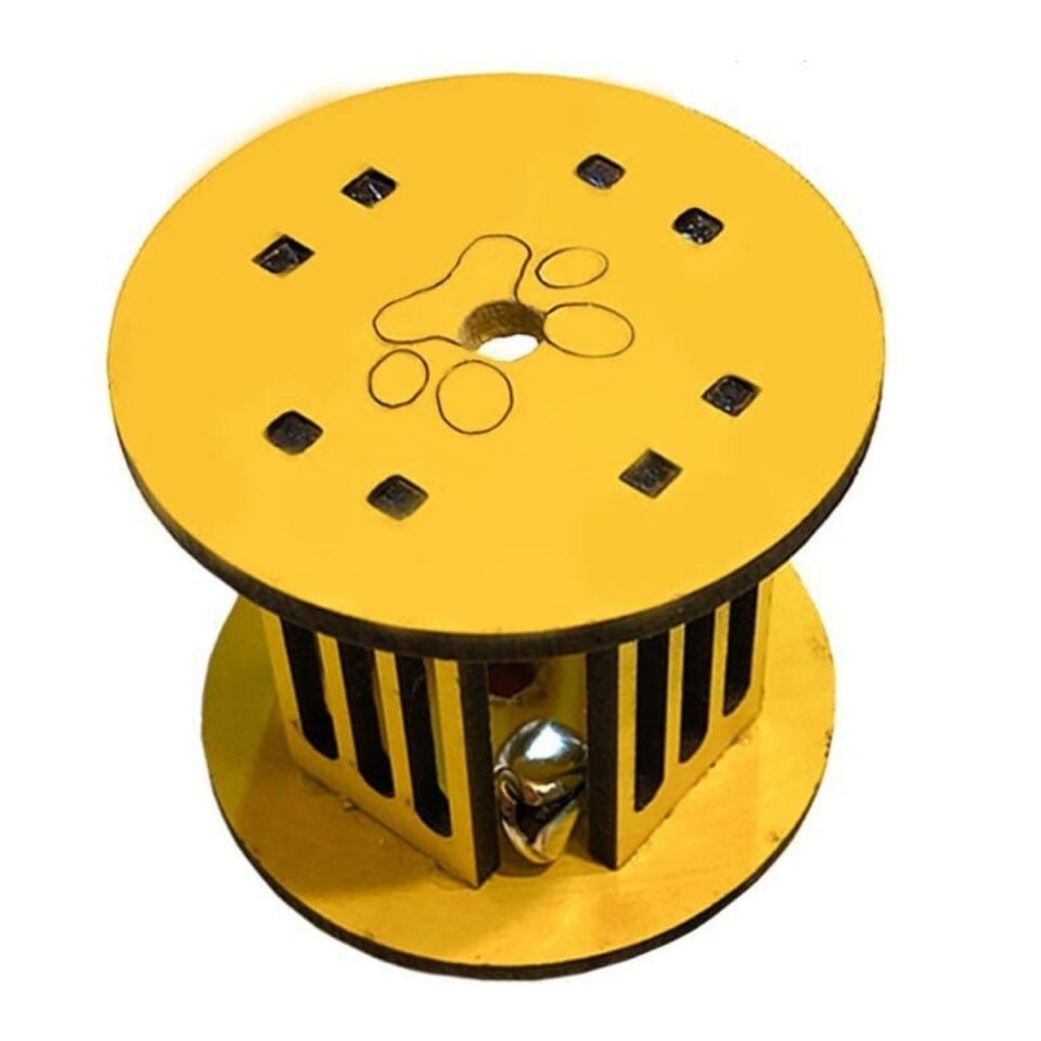 AD  Mini Silindir Eğlenceli Renkli Sağlam Küçük Pati İzi Şekilli Kedi Oyuncağı