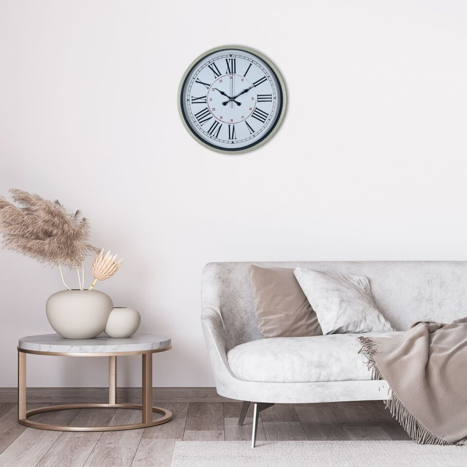 Krem 36 Cm Dekoratif Modern Duvar Saati
