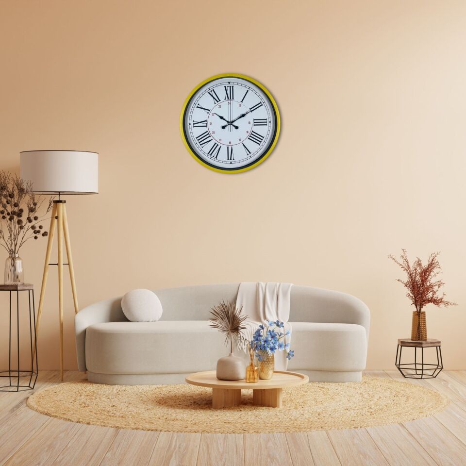 36 Cm Sarı Standart Duvar Saati