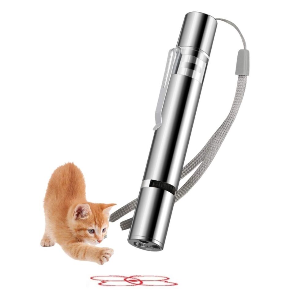 AD Usb İle Şarj Edilebilen 3In 1 Kırmızı Işık +Beyaz Led Meşale Işık + Uv El Feneri Kedi Lazeri