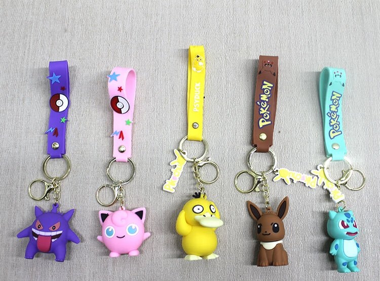 Pokemon Serisi Karışık Karakterler Silikon Anahtarlık