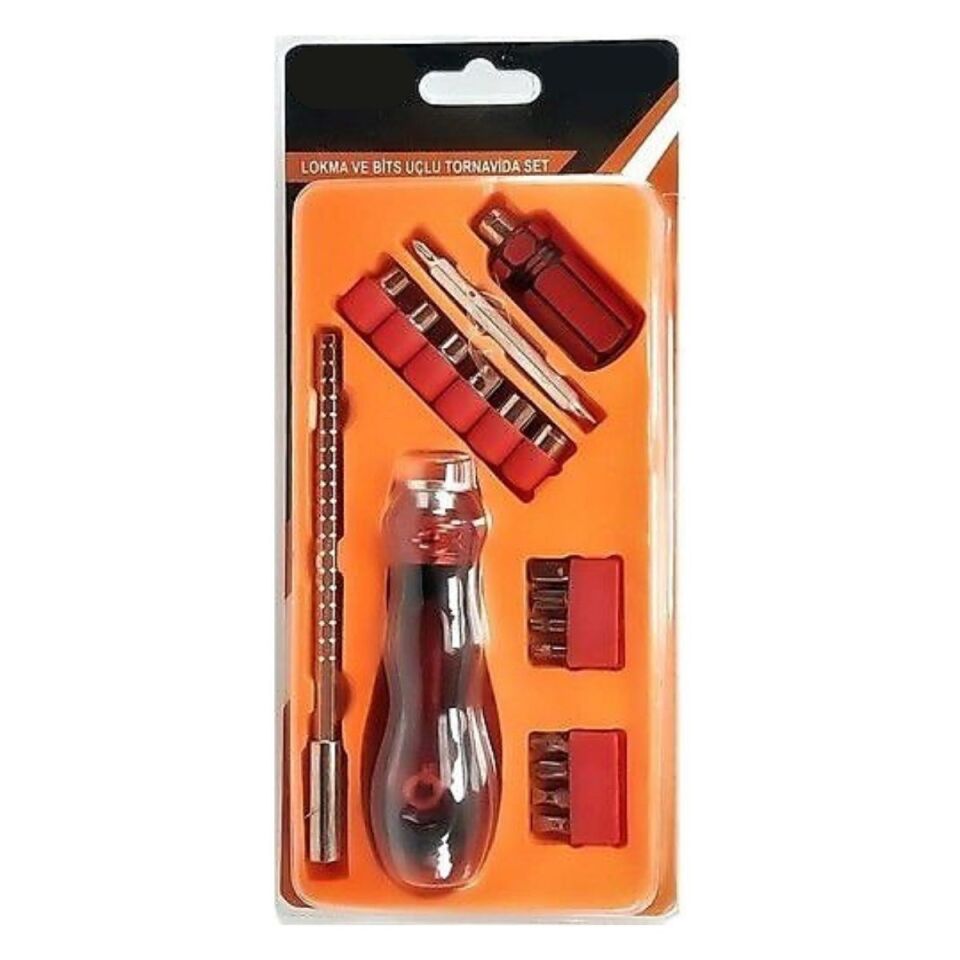 AD 18 Parça Tamir Onarım Lokma Seti Tornavida Seti Tamir Onarım Kiti