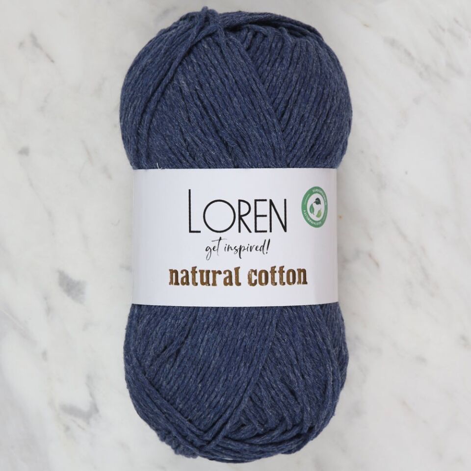 Loren Natural Cotton Lacivert El Örgü İpi - R103