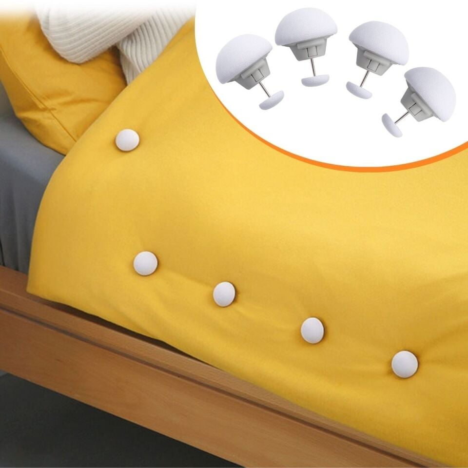 AD 4 Adet Mantar Model Yorgan Kılıfı Ve Çarşaf Tutucu Sabitleyici