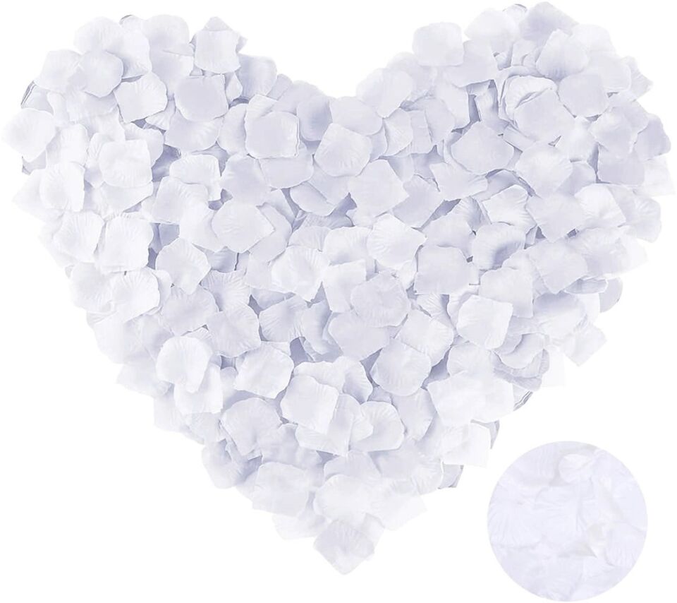 Mey İthalat® Beyaz Renk Gül Yaprağı Şekilli Konfeti 1 Paket 100 Adet