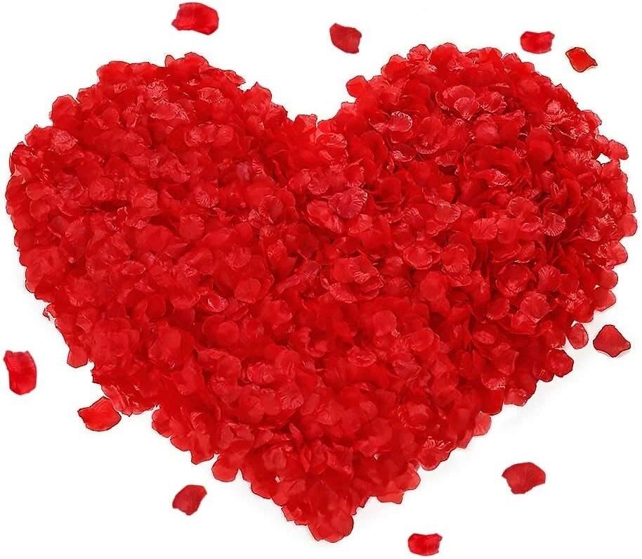 Mey İthalat® Kırmızı Renk Gül Yaprağı Şekilli Konfeti – 10 Paket 1000 Adet