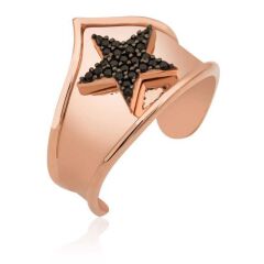 925 Ayar Gümüş Rose Yıldız Desenli Eklem Yüzük LR1230233 (491491)