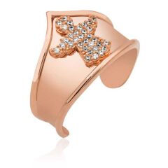 925 Ayar Gümüş Rose Melek Desenli Eklem Yüzük LR1230234 (491491)