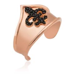 925 Ayar Gümüş Rose Desenli Eklem Yüzük LR1230235 (491491)