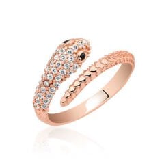 925 Ayar Gümüş Rose Yılan Yüzük T4999 (491491)